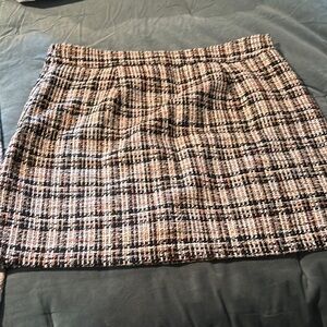 Plaid Tweed Mini Skirt